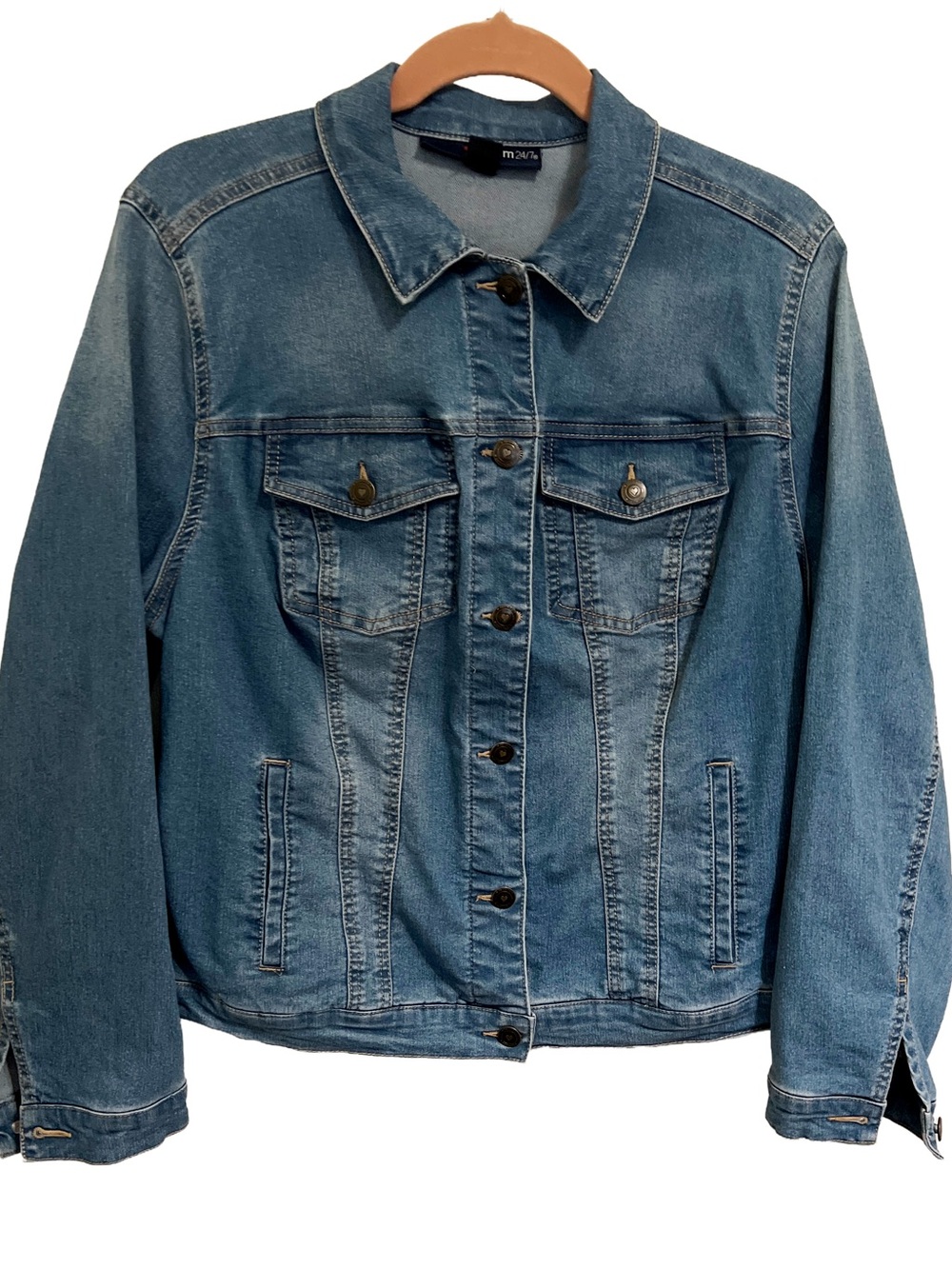 Classic Blue Denim Jacket - Denim 24/7 Women's Jean Coat 14w